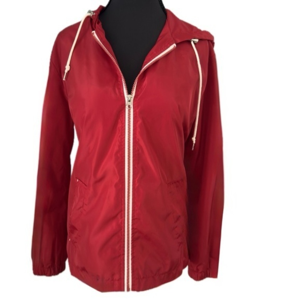 Bass Rain JacketHooded Lightweight Polyester Spring XS 38” Bust Length 26”